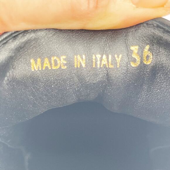 Prada Black Leather Double Gore Lug Sole Block Heel Chelsea Ankle Boot IT 36 - Picture 12 of 14